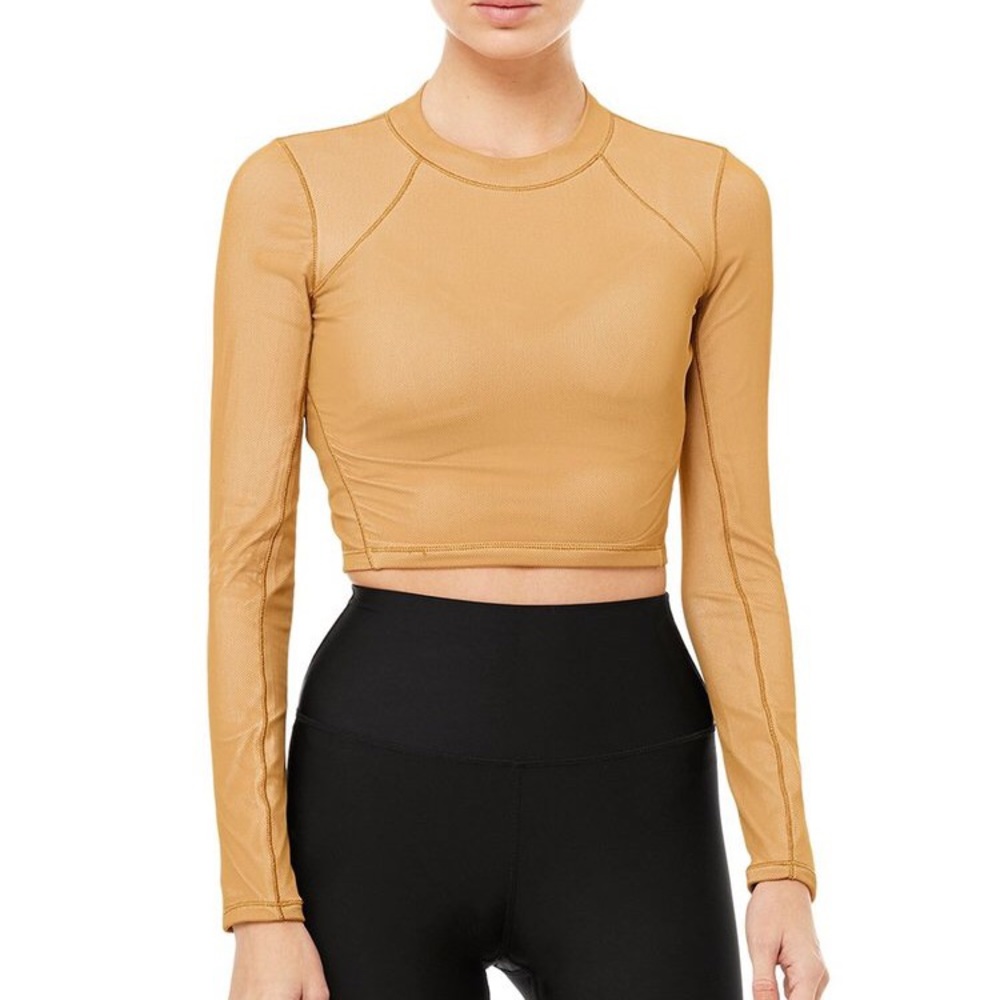 NEW Alo Yoga Caramel/Latte Vision Long Sleeve